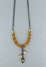 Load image into Gallery viewer, Oxidized Chain Necklace with Leaf Pendant
