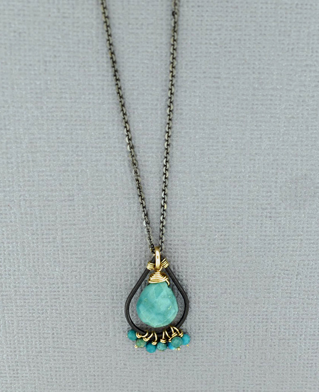 Oxidized Sterling Silver Turquoise Necklace