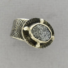 Load image into Gallery viewer, Heavy Silver Druzy Statement Ring
