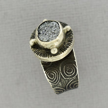 Load image into Gallery viewer, Heavy Silver Druzy Statement Ring
