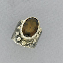Load image into Gallery viewer, Whiskey Quartz Statement Ring in Sterling Silver
