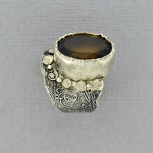 Load image into Gallery viewer, Whiskey Quartz Statement Ring in Sterling Silver
