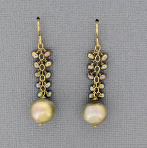 Champagne Pearl Drop Earrings