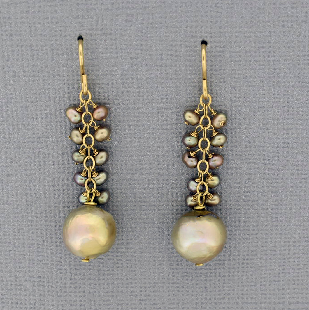 Champagne Pearl Drop Earrings