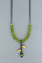 Load image into Gallery viewer, Oxidized Chain Necklace with Leaf Pendant
